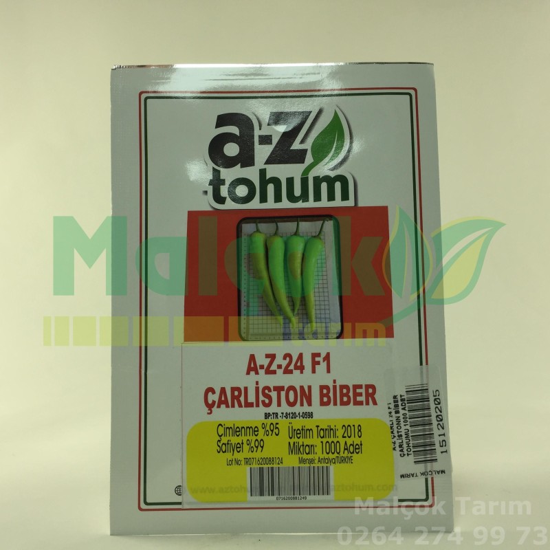 Yağız F1 Çarliston Biber Tohumu 1000 Adet 