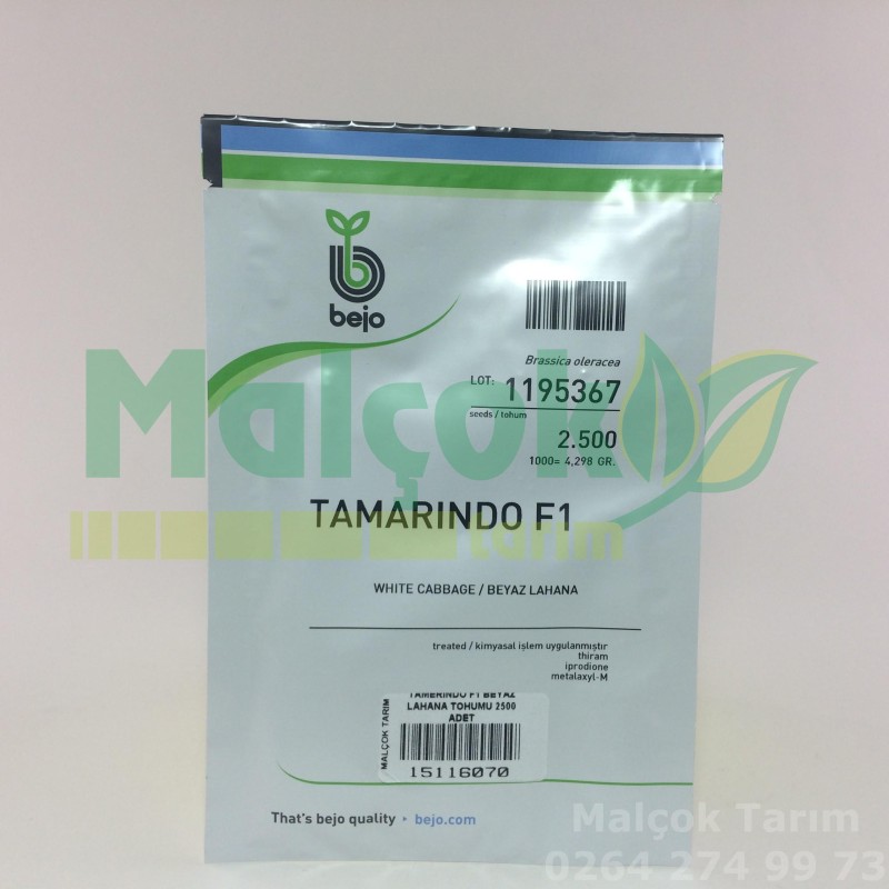 Bejo Tamarindo F1 Hibrit Beyaz Lahana Tohumu 2500 Adet