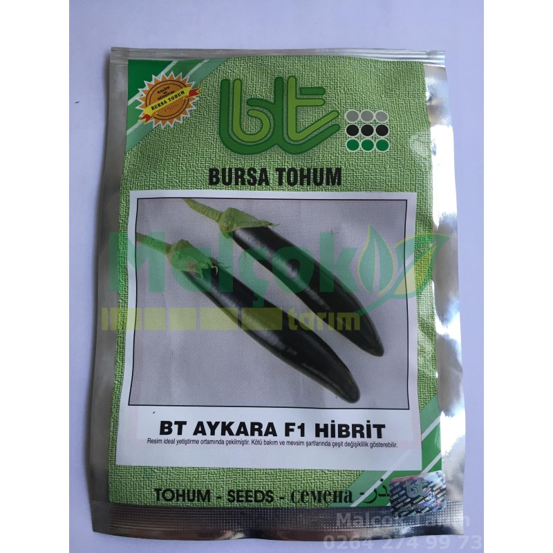 Bursa Bt Aykara F1 Hibrit Uzun Patlıcan Tohumu 1000 Adet