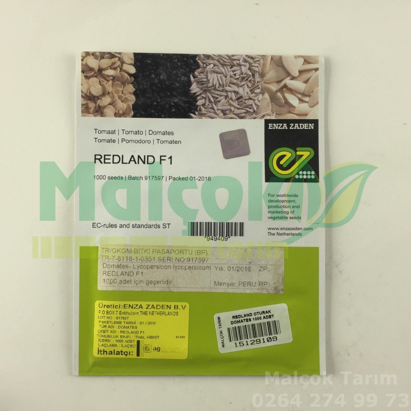 Enza Zaden Redland F1 Oturak Hibrit Domates Tohumu 1000 Adet