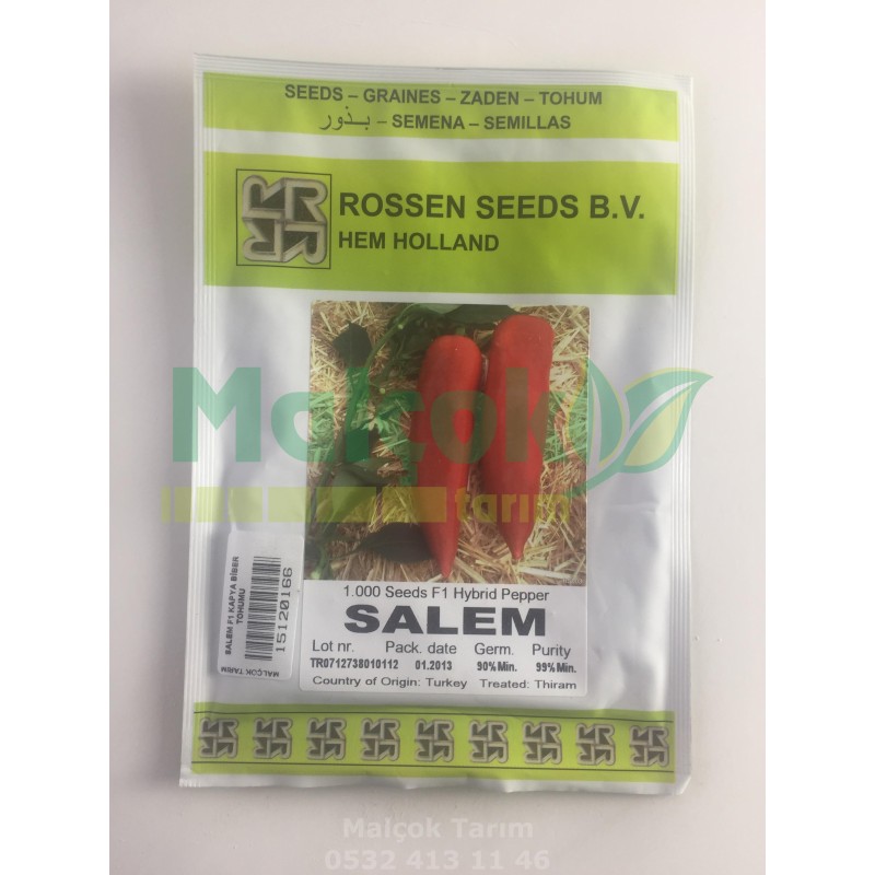 Rossen Seeds Salem F1 Hibrit Salçalık Biber Tohumu 1000 Adet