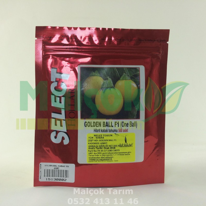 Select Golden Ball F1 Hibrit Top Sarı Yuvarlak Kabak Tohumu 500 Adet