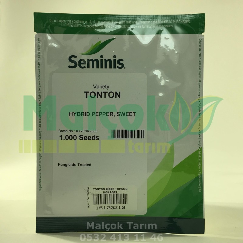Seminis Tonton F1 Kapya Salçalık Biber Tohumu 1000 Adet