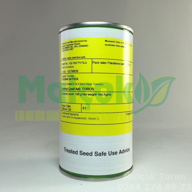 Seminis Toros Tarla Hıyarı Salatalık Tohumu 100 Gr