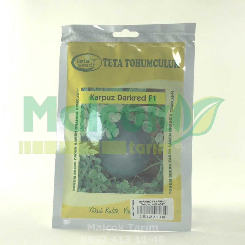 Teta Darkred F1 Hibrit Yuvarlak Siyah Karpuz Tohumu 1000 Adet